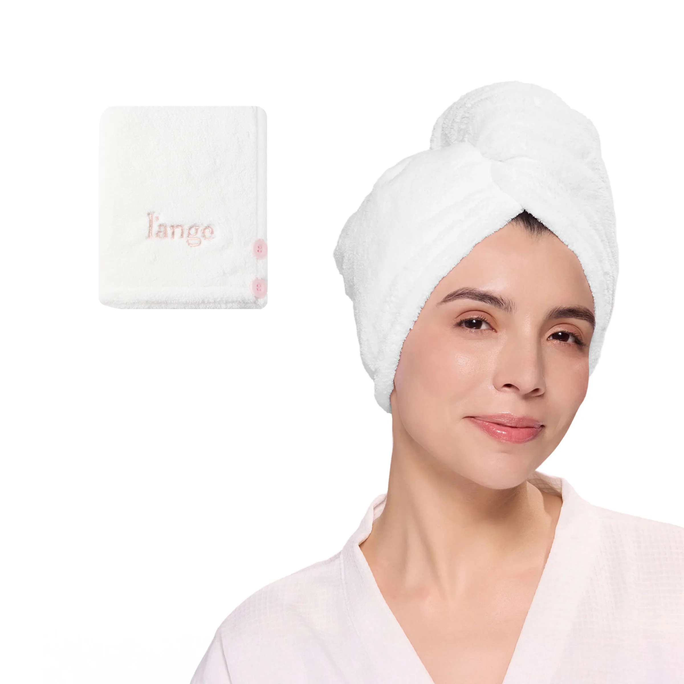 Plush Hair Wrap Towel Medium Ultra-Absorbent Coral Fleece - Image 5